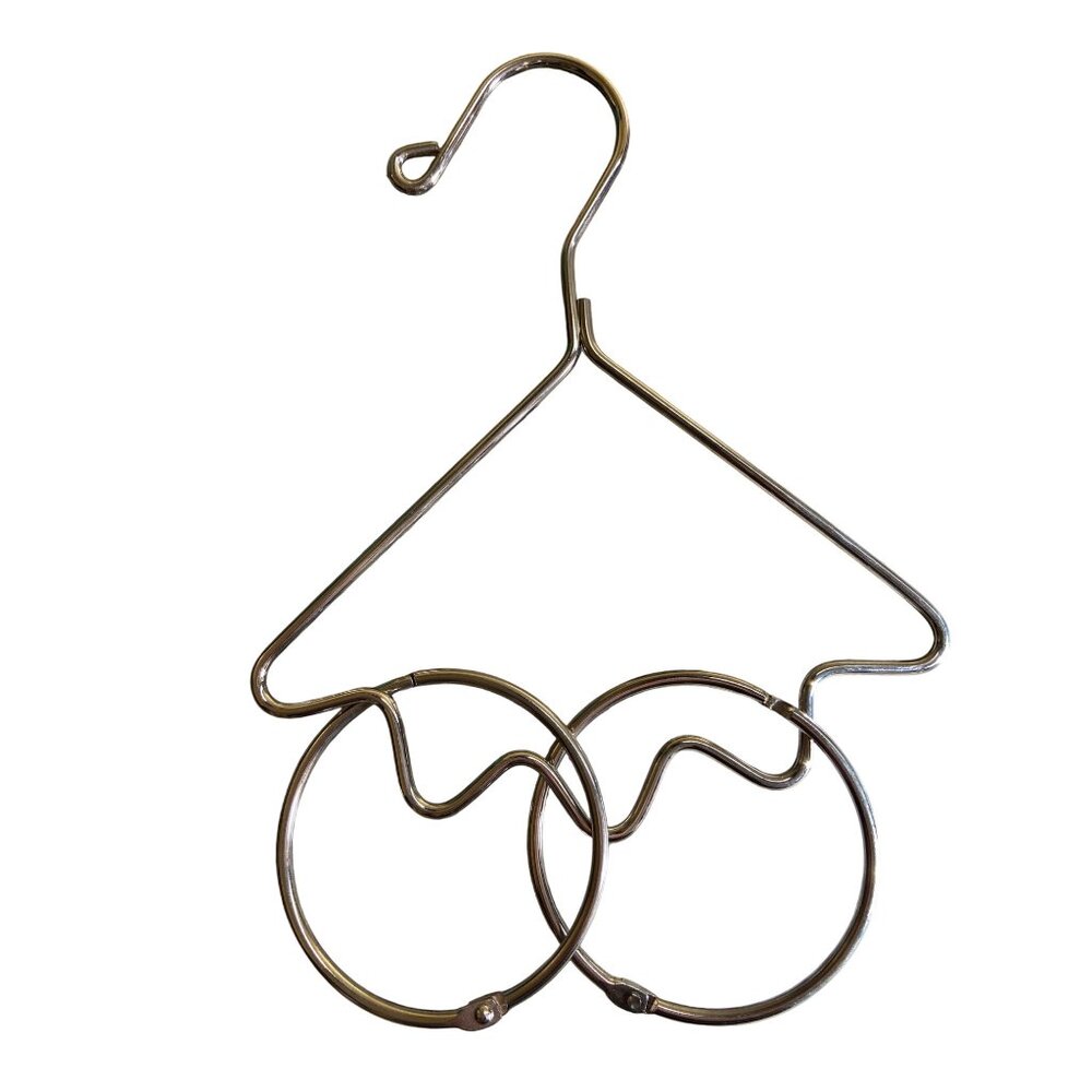 Metal Scarf Tie Hanger Organizer With Dual Circular Design